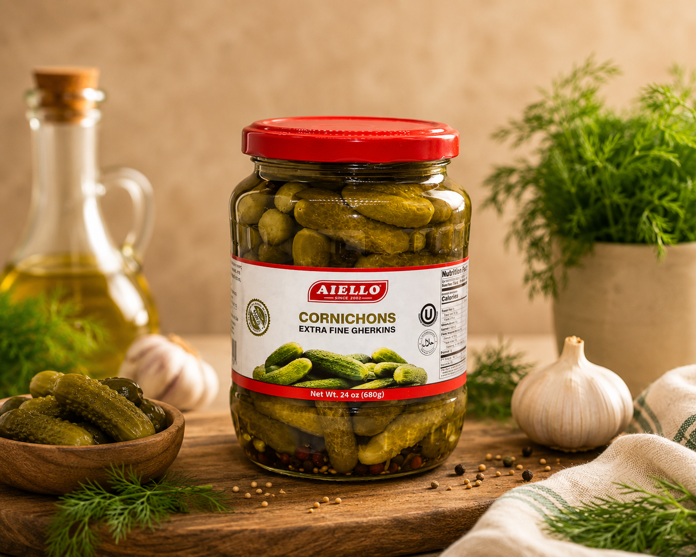 Aiello104 - Cornichons Extra Fine Gherkins