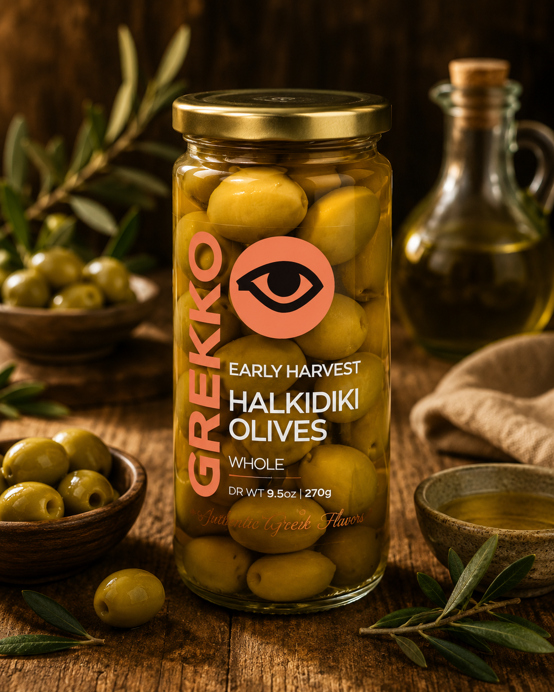 Grek101 - Early Halkidiki Olives Whole