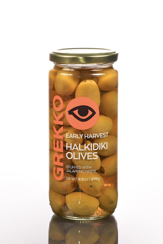 Grek103 - Early Halkidiki Olives Jalapeño